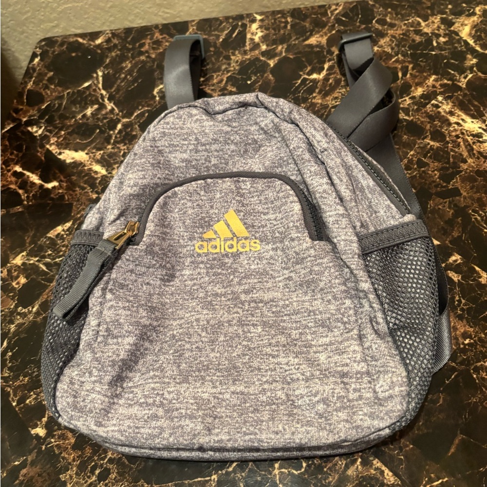 Adidas‎ Gray SmallBackpack with Gold Logo( purse size)